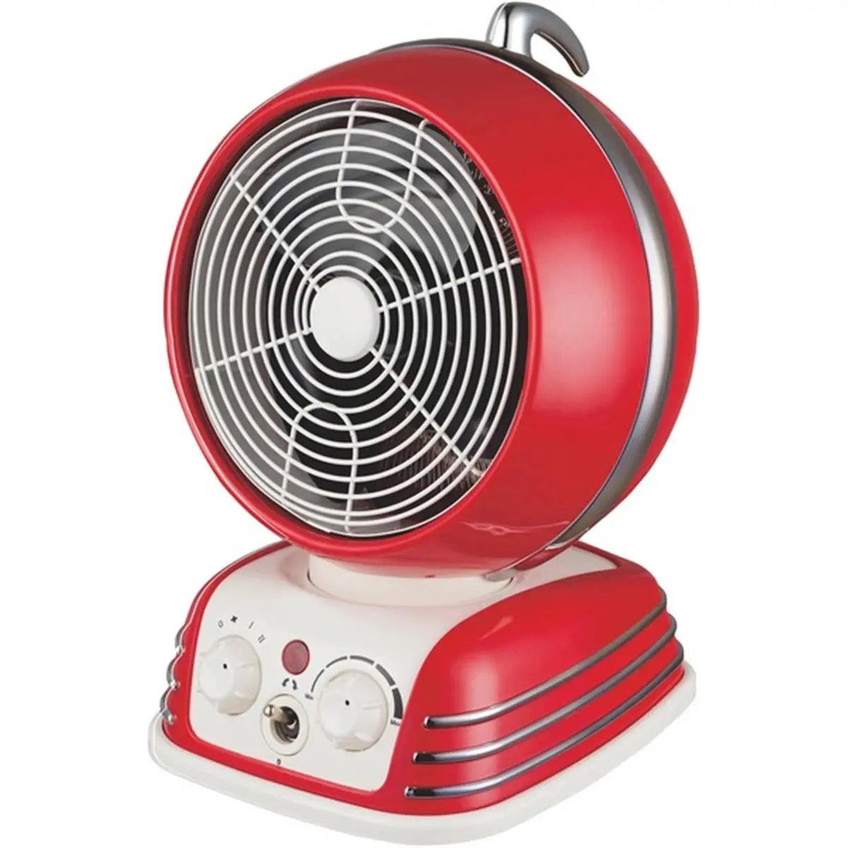 212 MAIN Optimus RA50319 Retro Motorized Oscillating Base Fan Heater - High-Quality Durable Home Appliances with Auto Temp Function, Adjustable Heating, Heat-Safe Design, Overheat Protection Circuit