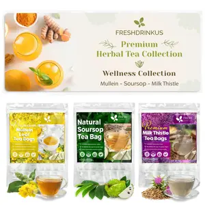 【FreshDrinkUS】 Premium Herbal Tea Collection Wellness Collection Mullein Soursop Milk Thistle