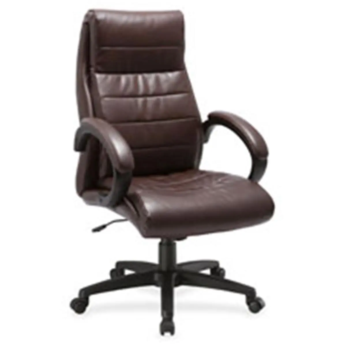 Lorell  Deluxe High-Back Leather Chair- Black