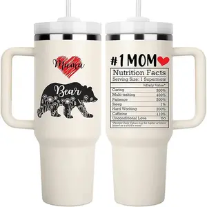 Mama Bear Tumbler 40Oz With Handle - Gifts For Mom From Daughter Son - Unique Birthday Gifts For Mom, Wife, Bonus Mom, Gifts For Mothers Day, dealsforyou, summerwins, summersale, midyearsale, restock, dealsforyoudays, DFYD