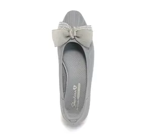 Skechers Cleo Snip Recycled Vegan Textured Knit Bow Flats