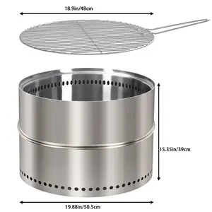 HGD  Portable fire pit, With carry bag, Smokeless Firepit Outdoor, Stainless Steel Fire Pit,  for Camping, Rv, Picnic,