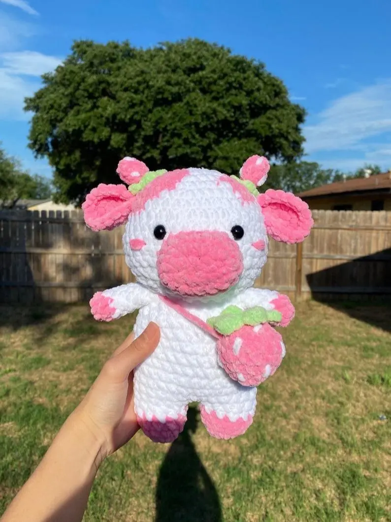 Cow | Crochet Cow | Cow Plushie | Amigurumi | Strawberry cow | Gifts for her