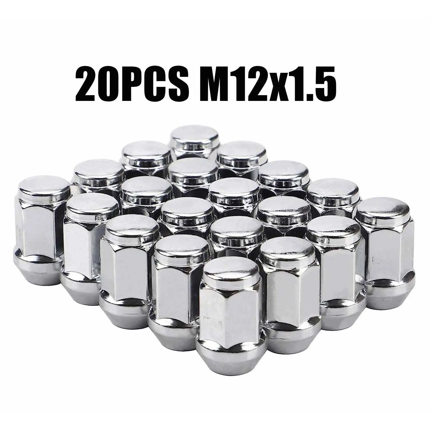 Ford OEM Style Wheel Lug Nuts 20PCS, M12x1.5 Thread 19mm Hex Replacement Lug Nut Kit, Heavy Duty Anti-Rust Design for Ford Fusion Escape Fiesta Focus Bronco & Lincoln Vehicles