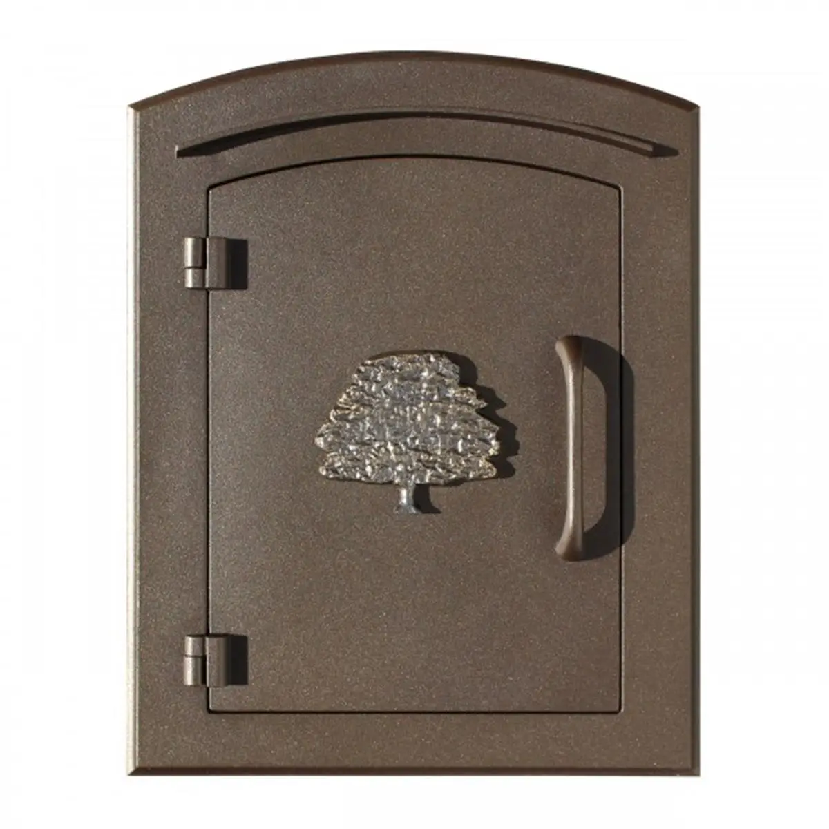 14 in. Manchester Non-Locking Column Mount Mailbox with Decorative Oak Tree Logo in Bronze