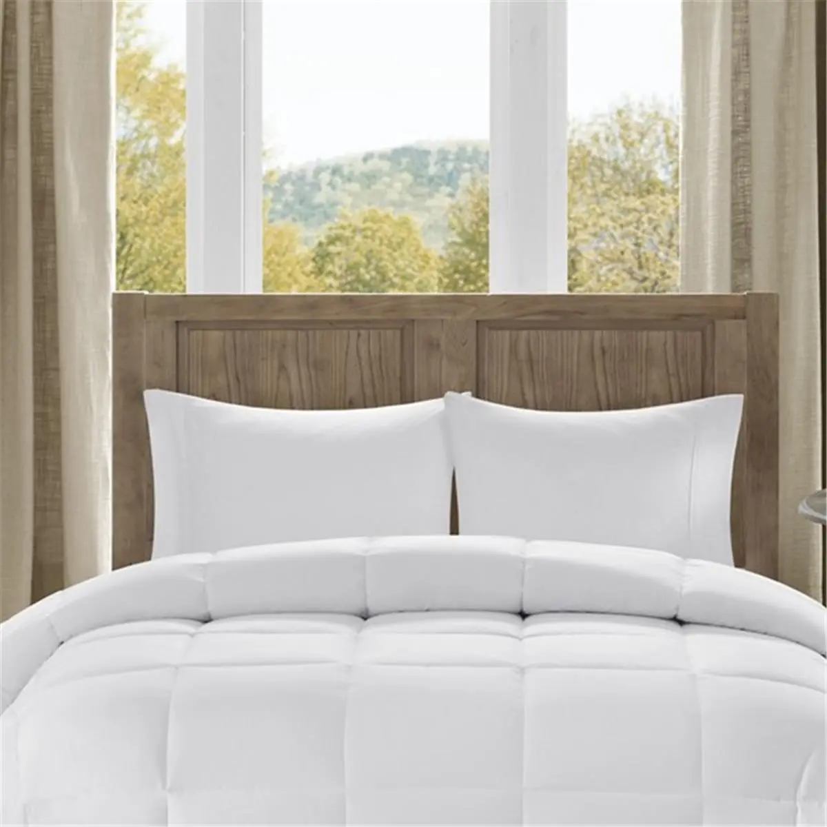 212 MAIN Winfield Luxury Down Alternative Breathable Duvet Set - King/California King Size Cotton Percale Lightweight Bed Comforter, Machine Washable, Year-Round White Bedding Sets