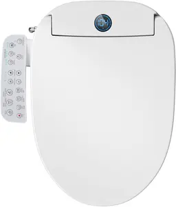 Electric Bidet Toilet Seat Elongated, Instant Warm Water, Heated Seat & Warm Air Dryer, Self-Cleaning Nozzle, Side Control Panel, Night Light, Soft Close, Easy Installation