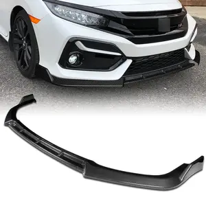 STP-Style Front Bumper Lip Body Kit Spoiler Compatible with 2017-2021 Honda Civic Si Coupe Sedan Bumper