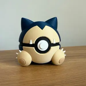 #0143 Snorlax Ball - Made to Order, High-Quality PLA, 3D Printed Pokeball Figure