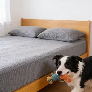 King/queen Size Fitted Sheets & Pillowcases Set, Soft Rabbit Fur Material, High-Weight Warmth Locking Effect, Easy Installation Design