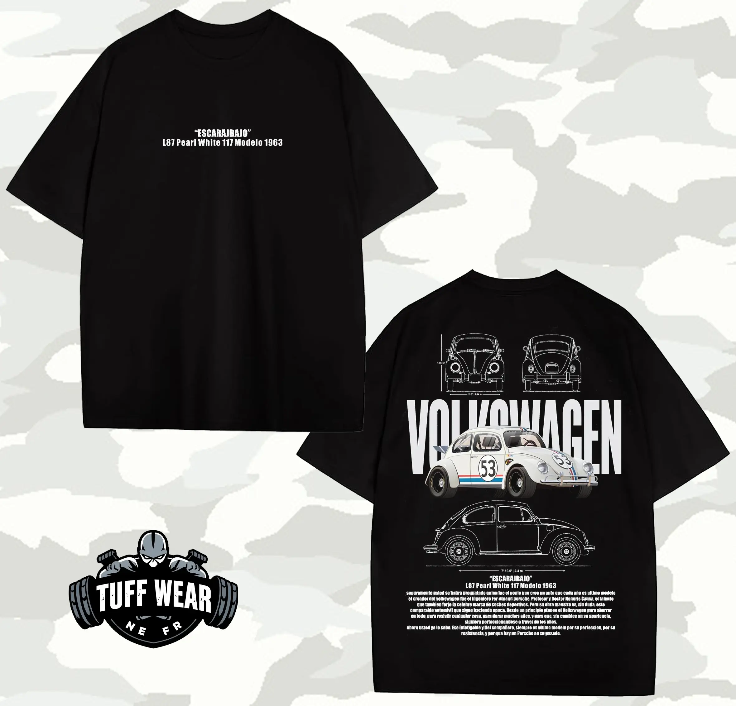 Vintage Short Sleeve T-shirt Volkswagen Beetle 53 Racing Car T-Shirt Streetwear, 90s Classic Race Car Tee, Car Enthusiast, 2025 Trendy Auto Merch Inspired shirts men graphic tees men gifts dailywear outfits Menswear