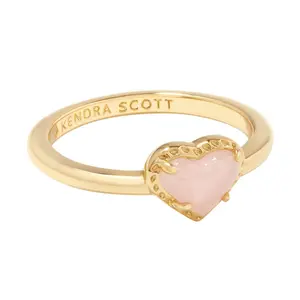 Kendra Scott Anna 14K Gold Over Brass Band Ring - Rose Quartz 7