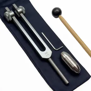 174 Solfeggio Tuning Fork with Hematite Attenuator Attachment – Sound Healing and Biofield Harmonization - Vibration and Crystal Therapy Tools - Gemstone Boot Handle | Earthy Gray