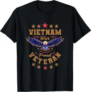 [100% Cotton] Vietnam War Proud Veteran, Veteran's Day T-Shirt