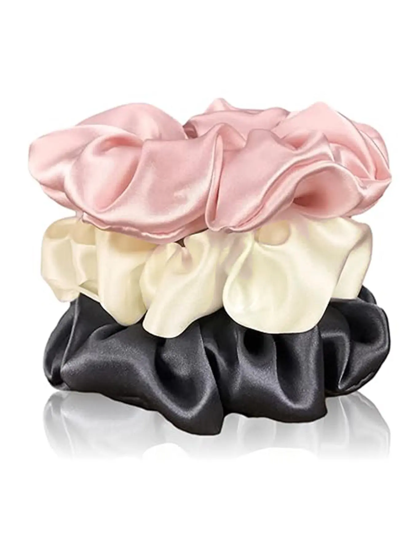 Women's Elegant Satin Hair Ties (3pcs/set), High Stretch Scrunchie, Satin Hair Scrunchies, Elastic Hair Accessory, Styling, Fashionable Hair Accessories for Women & Girls