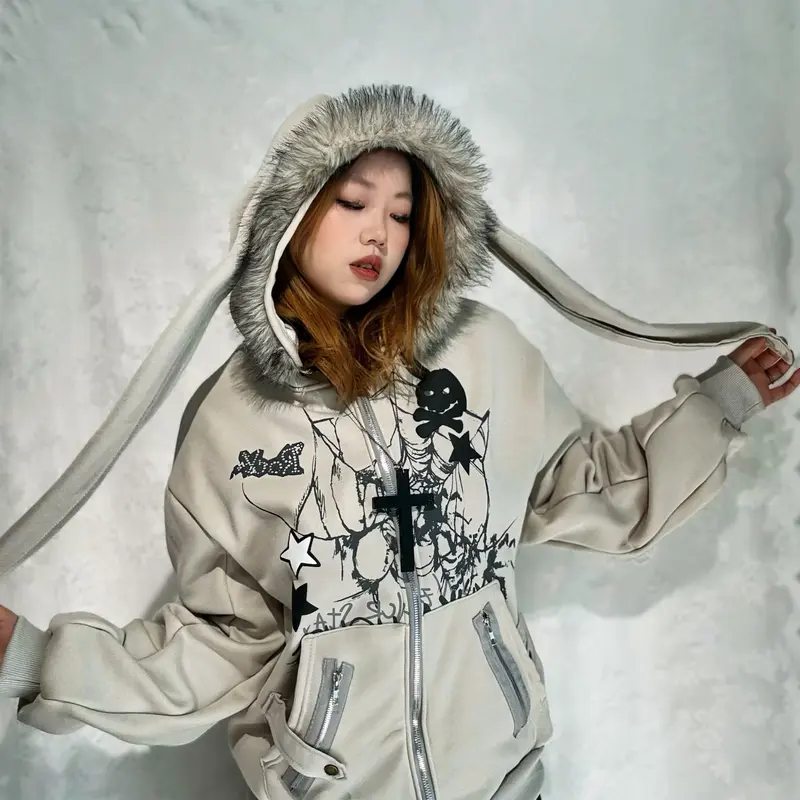 fur zip up hoodie - TikTok Shop