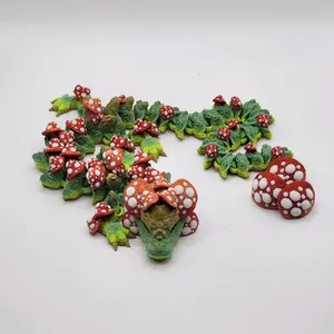 Articulating Mushroom Dragon Figurine, 3d printed
