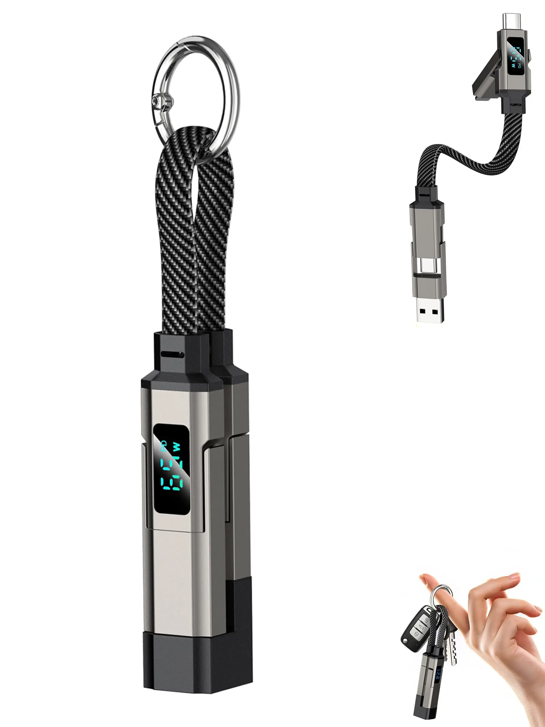 Limited-Time -65W4-in-1KeychainChargingCablewithDigitalDisplay