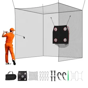 Batting Cage For Backyard 10 X 10 X 10 Ft, Indoor Outdoor Hitting Net, 3-Ply Knotless Polyester, Durable Golf Baseball Practice Cage With Target, 9-Hole Baseball Target, Portable Training Equipment