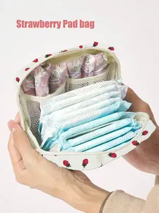 Bow Sanitary Towel Storage Bag, Storage Pocket, Storage Pouch, Large Capacity Portable Organizer, Space Saving Bags, Ideal for Girls, Stores Tampons, Pads, Cotton Swabs