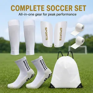5-Piece Soccer Gear Set – Includes Shin Guards, Soccer Socks, Sports Bandages & Carry Bag – Best Shin Protection for Soccer Training & Matches Football Equipment Football Accessories mitre ball soccer stuff