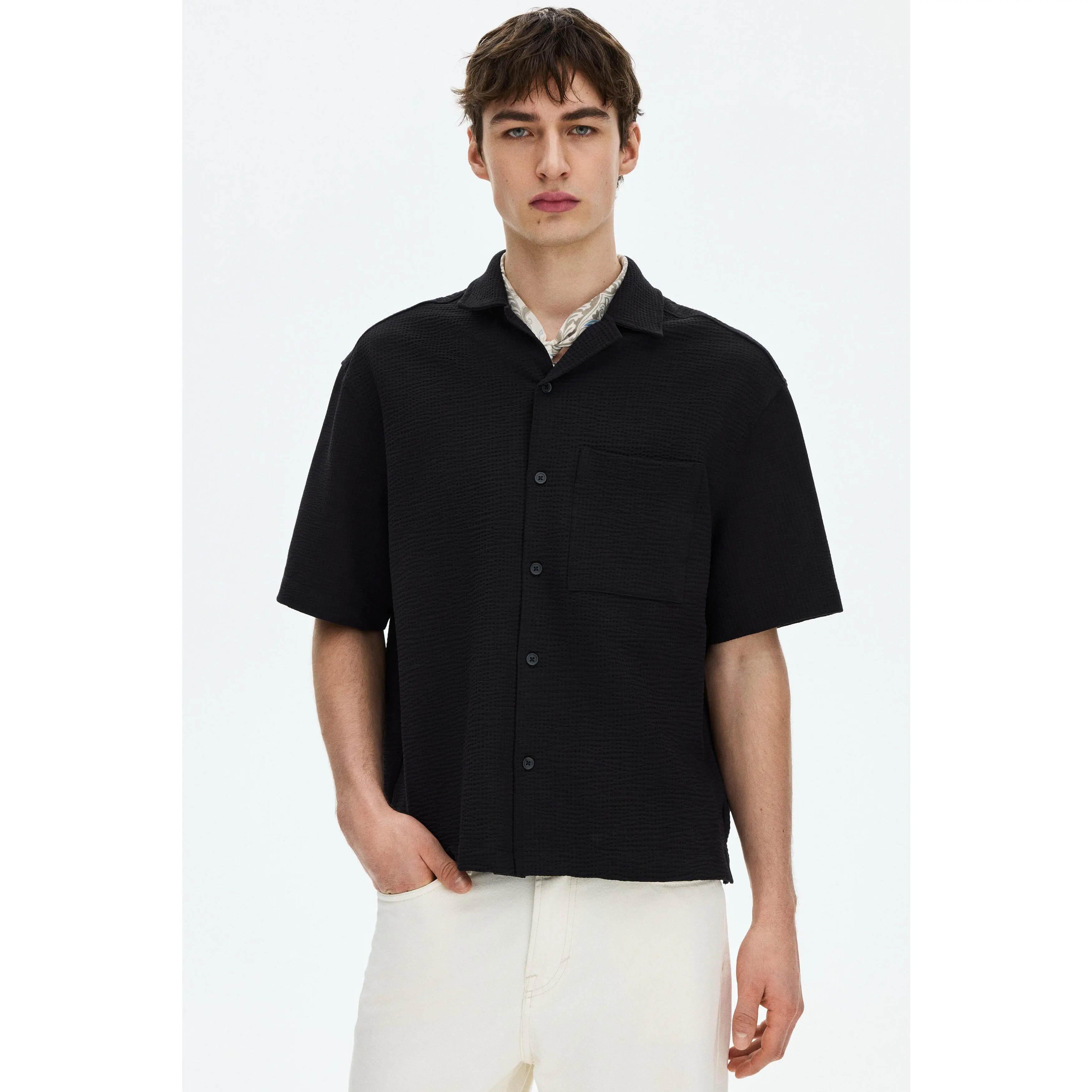 H&M Relaxed Fit Waffled resort shirt