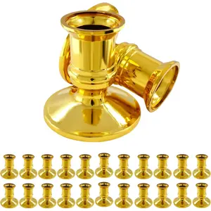 24 count  Taper Candle Holders, Plastic Candlestick Holders Only for Flameless LED Candle Decorative Pillar Candle Holder for Christmas Wedding Anniversary Dinner Party