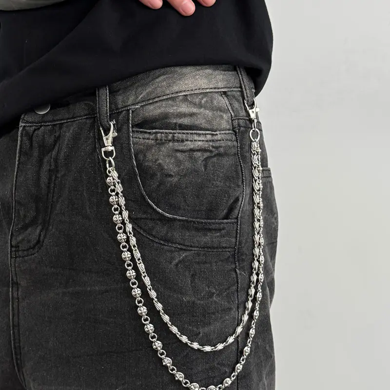 Unisex Fashionable Dual-Layer Pants Chain, Bop Chain, Casual Hip-Hop Style Accessory, Perfect for Daily Wear, All-Season Stylish Addition