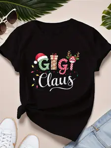 Gigi TEETH Claus Women's Plus Size Sports Short Sl