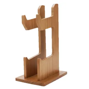 Universal Wooden Stand for Desktop Game Controller Holder, Earphone Rack, Durable Design, Perfect for Gaming & Office Use