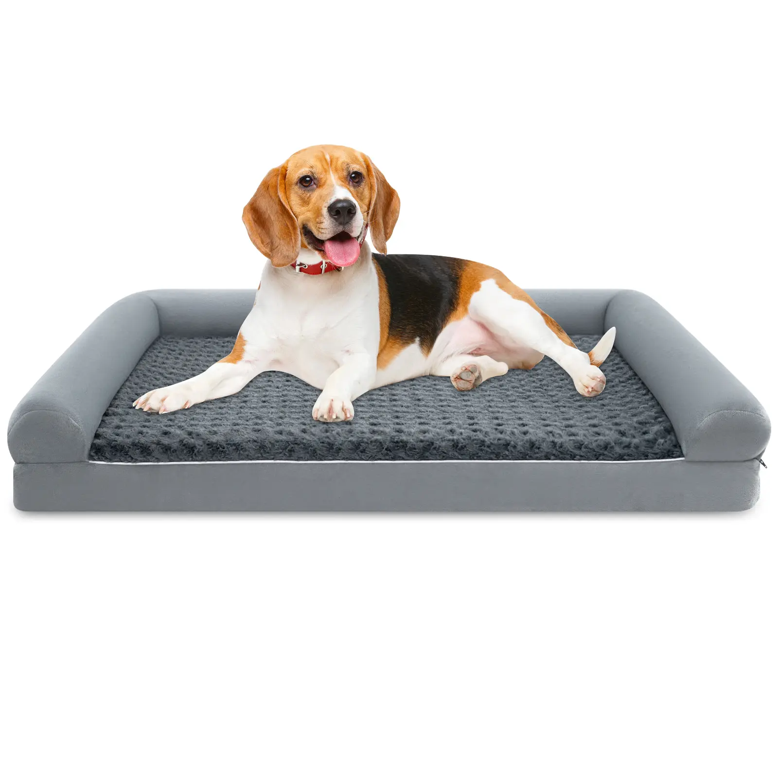 COSTWAY - Orthopedic Foam Dog Bed Large Dog Sofa Couch with Removable Cover-L