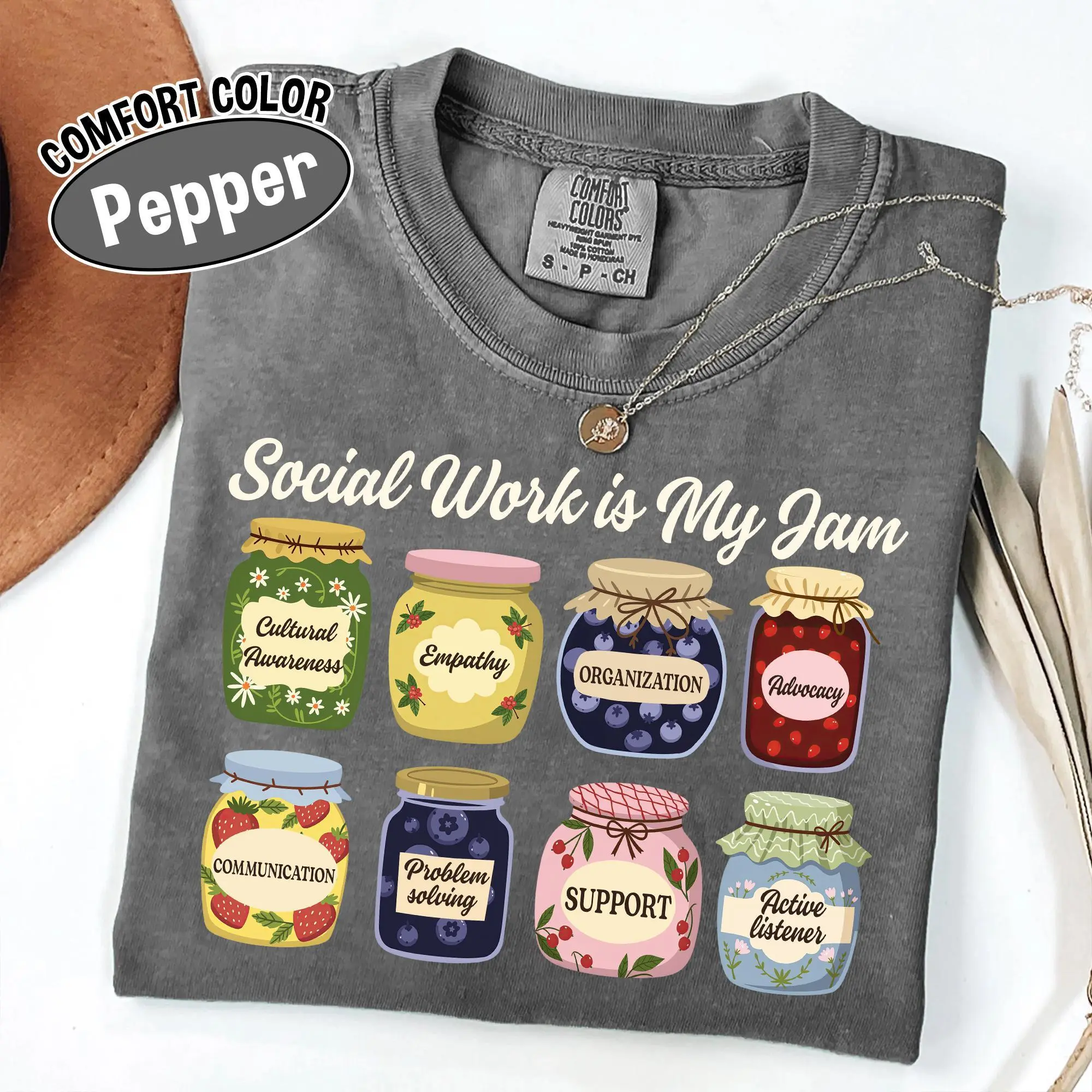 Comfort Colors® Social Worker Shirt, Social Worker tee, School Social Worker Shirt, Lcsw Gift, Lmsw Gift, Social Work Is My Jam Shirt Cotton Fabric