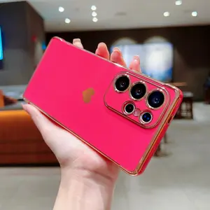 Electroplated Solid Heart Protective Smartphone Case Cover for Samsung Galaxy S26 S25 S24 S23 S22 S20 Fe S21 Ultra S22 Plus, Multiple Colors Available