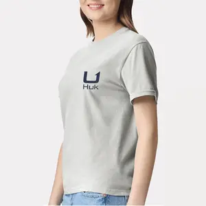 Huk Fishing T-Shirt | Minimalist Hook Logo Performance Tee | Soft Cotton Casual Outdoor Top | Lightweight Fishing Apparel | Perfect Gift for Anglers and Outdoor Adventure Enthusiasts