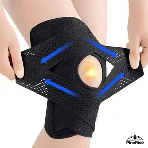 1pc Plus Size Knee Brace for Knee Pain, Compression Knee Support with Air Mesh Fabric, Adjustable Knee Wrap with Side Stabilizers, Ultra-Soft Bandage for Sports, Running, Meniscus Tear, ACL, Arthritis Relief