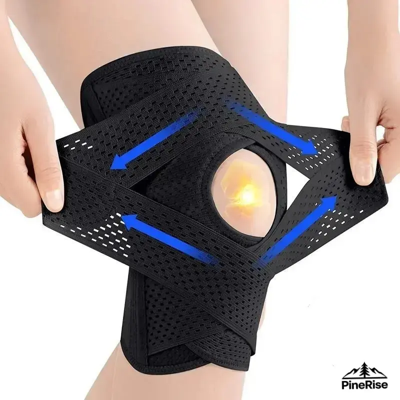 1Pc Plus Size Knee Brace for Knee Pain Relief, Breathable Air Mesh Compression Knee Support, Adjustable Knee Wrap with Side Stabilizers.Flexible and soft for daily comfort, ideal for running, general sports, meniscus discomfort, ACL recovery and arthriti