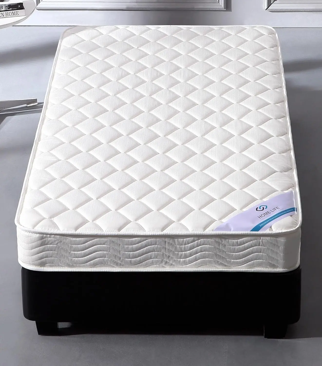 Home Life 6 in Twin Memory Foam Mattress - Medium Firm Innerspring Support, Tight Top, Polyester Cover, Lightweight, Easy Setup - White Mattress in a Box, Memory Foam Mattresses