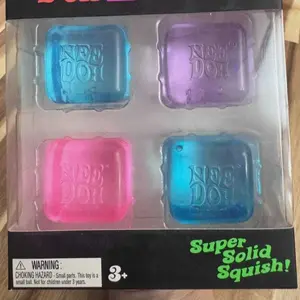 Baby 4 Pack Mini Cubes Squishy Stress Fidget Toy