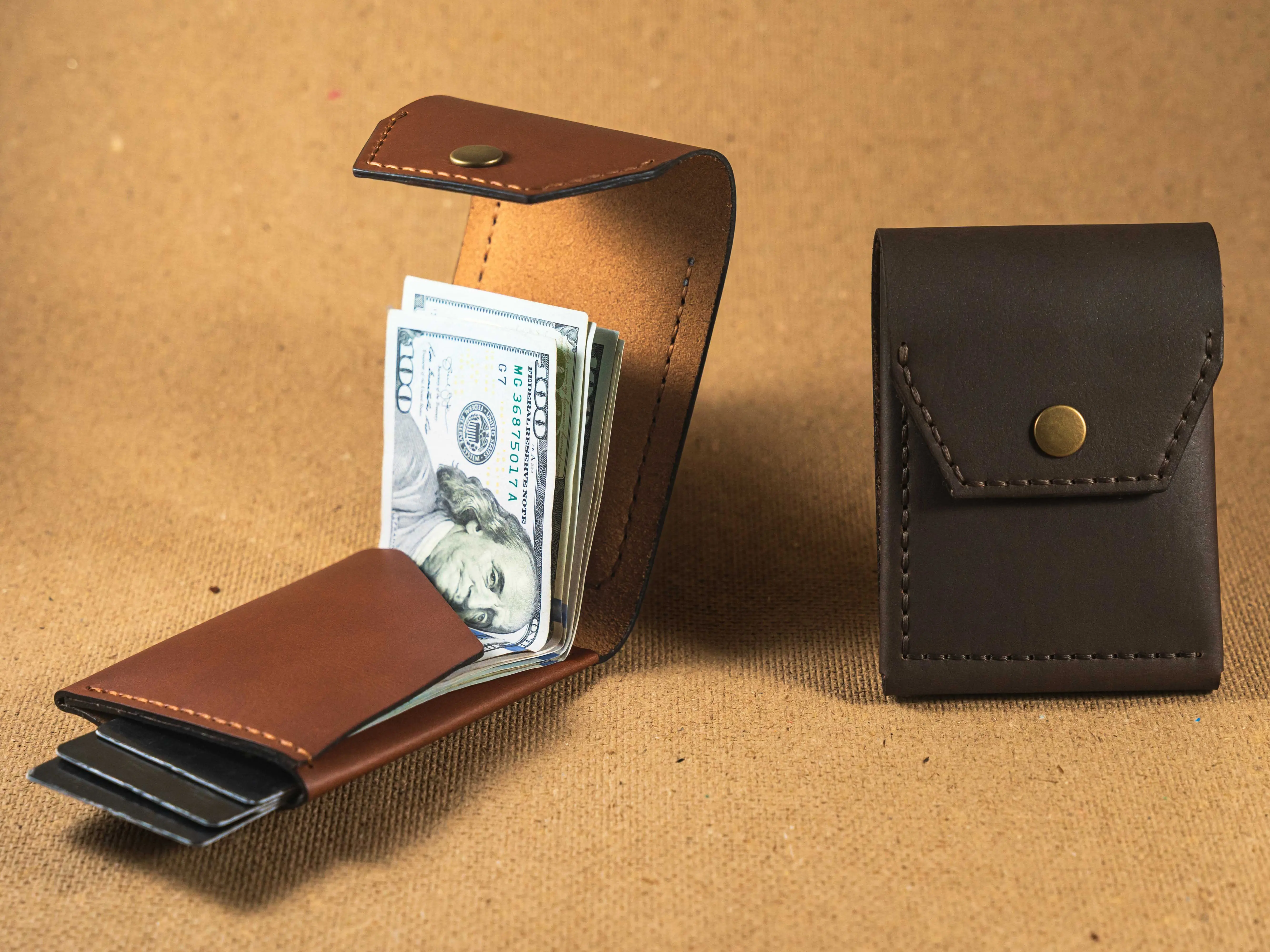 Premium Beel Genuine Leather Wallet for Men – Handmade Card Holder, Cash Pocket, Hand Crafted Slim Minimalist Flap Design Wallet - Best Gift Ideas for Men