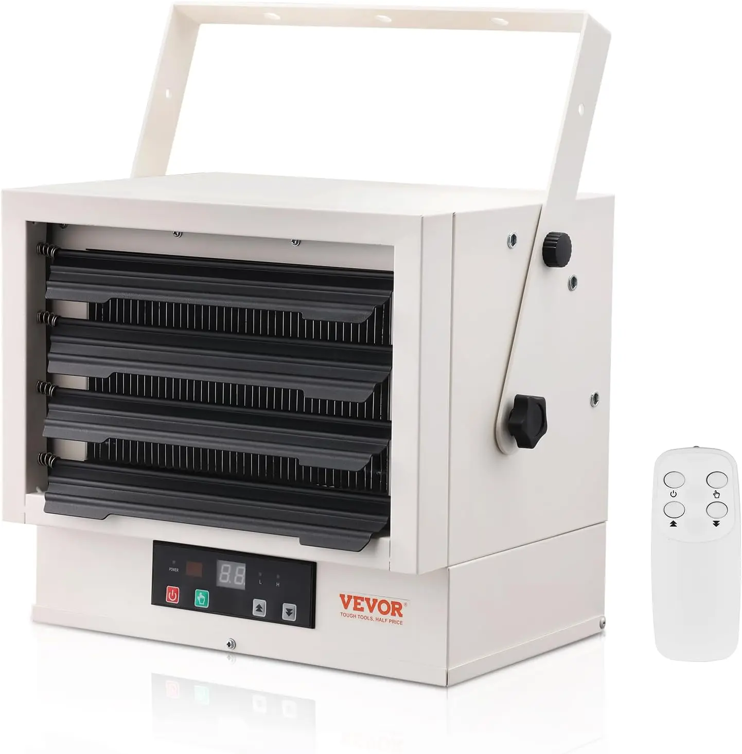VEVOR Electric Garage Heater, 7500 Watt Digital Fan Forced Wall Ceiling Mount Shop Heater, Remote Control, Overheat Protection, Hardwired Heater with 9 Hour Timer, ETL Listed