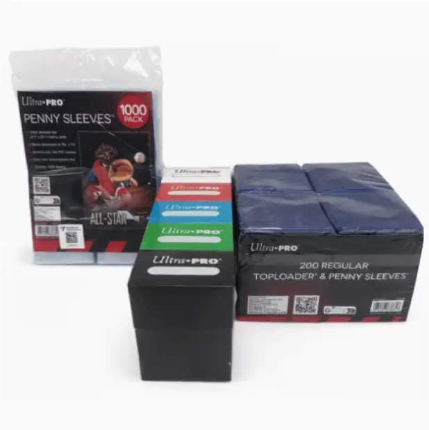Ultra PRO Mega Combo Trading Card Accessory Kit - 1,000 Sleeves, 5 Deck Boxes, 200 Toploaders, Trading Card Toploaders, Card Sleeves