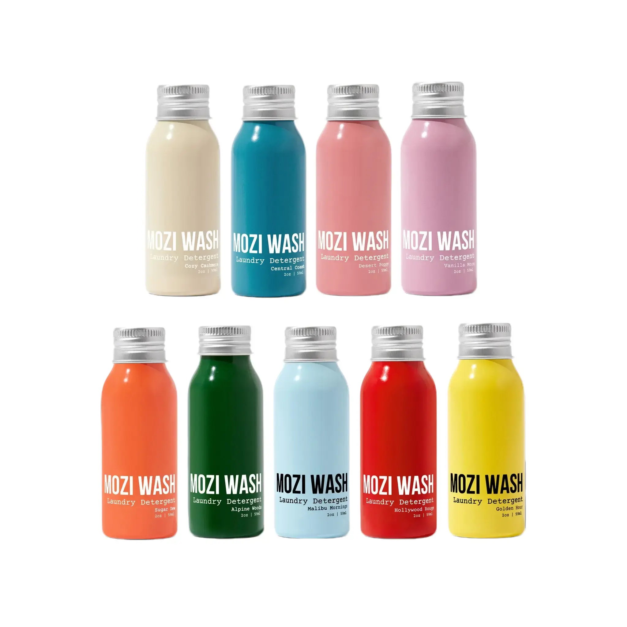 Variety 9 Sample Pack Mozi Wash Scented Liquid Laundry Detergent