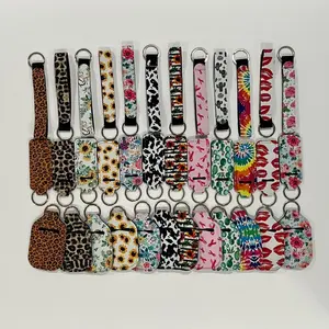 Key Chain Bundle - Bottle Lip Sticks Case & Sanitizer Bottle Key Chain Pendant Set with Assorted Designs