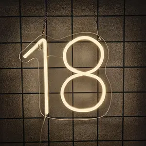 18 Year Old Neon Sign for First Birthday Party Neon Sign Custom Light Up Sign Indoor Bedroom Home Decor LED Neon Signs Large Backdrop Flex Christmas Living Room Girls Boys Gift USB Powered Easy Hanging