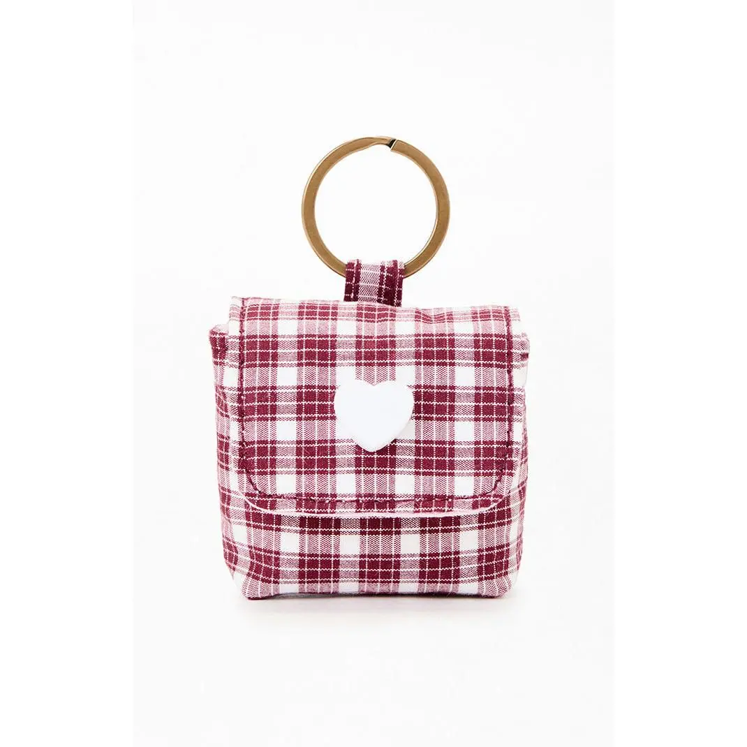 John Galt Women's Plaid Mini Bag Keychain