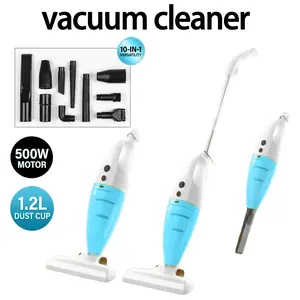 500W Corded Stick Vacuum, 2-in-1 Handheld Cleaner with 9 Accessories, 15KPa Suction, HEPA Filter, Quiet Portable Design for Hard Floors & Carpets, Blue (Household Vacuums)