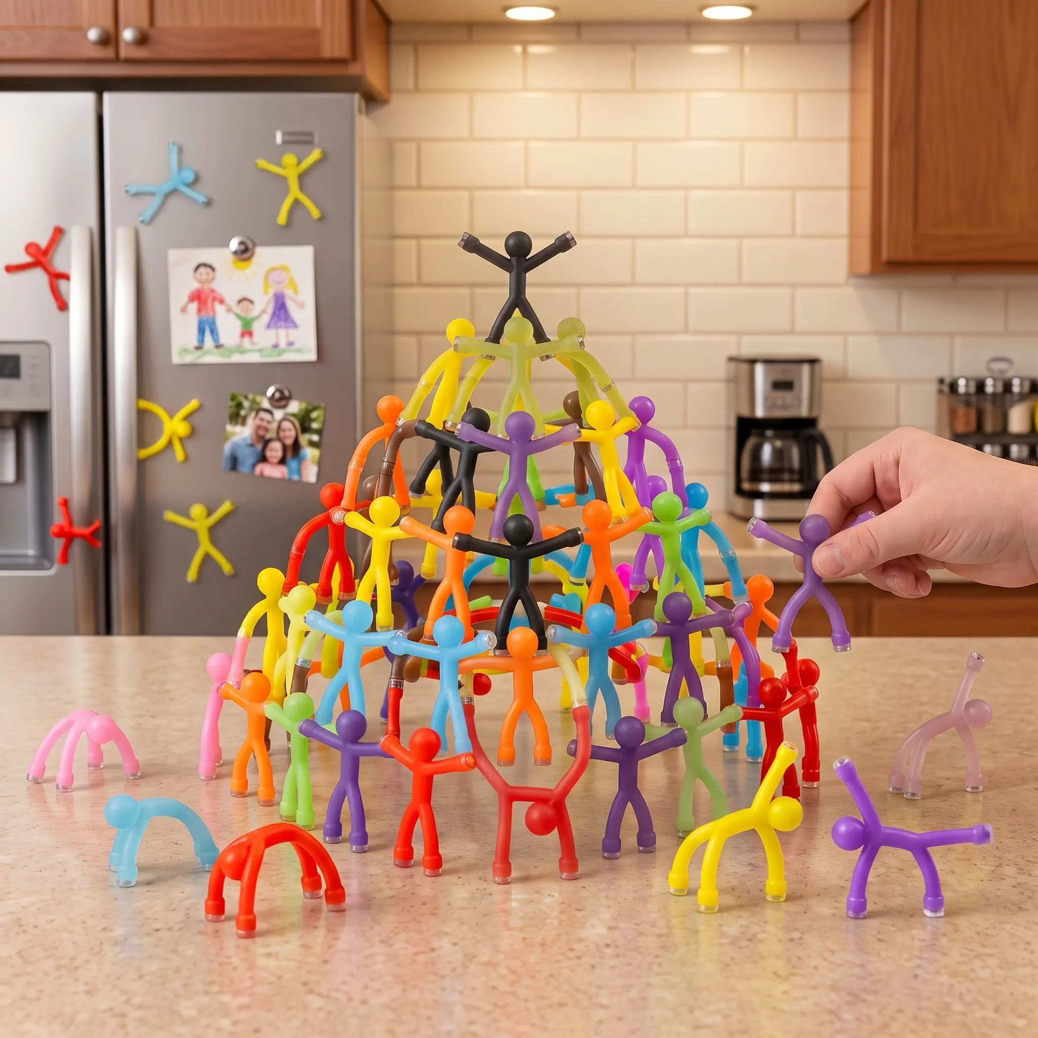 20/30 Pack Flexible Magnetic Fidget People Figures - Cool Gifts for Kids 2 Years and Up, ADHD Support, Sensory Building, STEM, Stress Relief, Fridge Magnets, Road Trip Travel Essentials, Birthday Gifts
