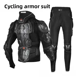 Cycling Armor Suit - Motorcycle Protective Gear with Detachable Neck Guard & Reflective Neck for Night Safety - Breathable Mesh Design - Sizes S to 4XL - Anti-Fall Riding Armor with PP Hard Shell Protection
