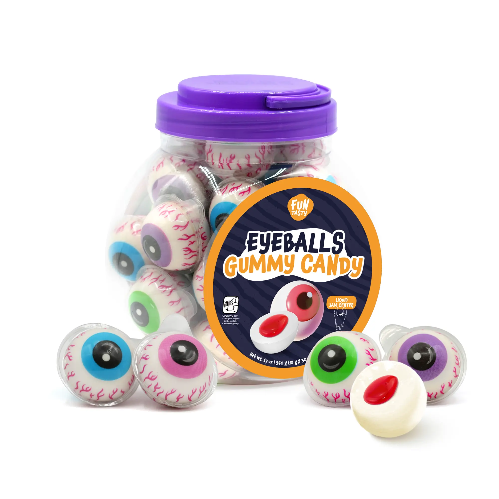 Funtasty Eyeballs Gummy Candy with Jam Center, (30 Count) Funtasty Eyeballs Gummy Candy with Jam Center, (30 Count)