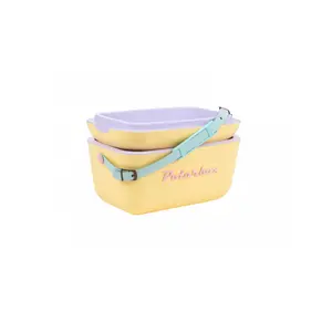 Yellow Rainbow Polarbox Retro Cooler - Cyan Pop Strap